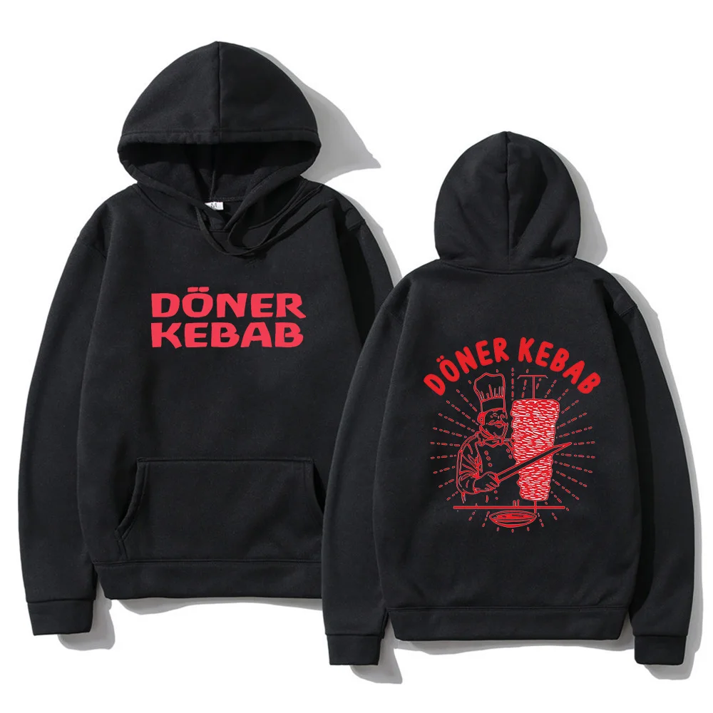 2023 Doner Kebab Hoodie Funny Hooded Sweatshirt Men's Vintage Long Sleeve Fleece Hoodies Oversized Harajuku Streetwear Unisex