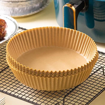 일회용 종이 라이너 에어 프라이어 오븐, 기름 방지 양피지 패드, 주방 전자 레인지 시트 플레이트, 에어 프라이어 베이킹 액세서리, 50 개