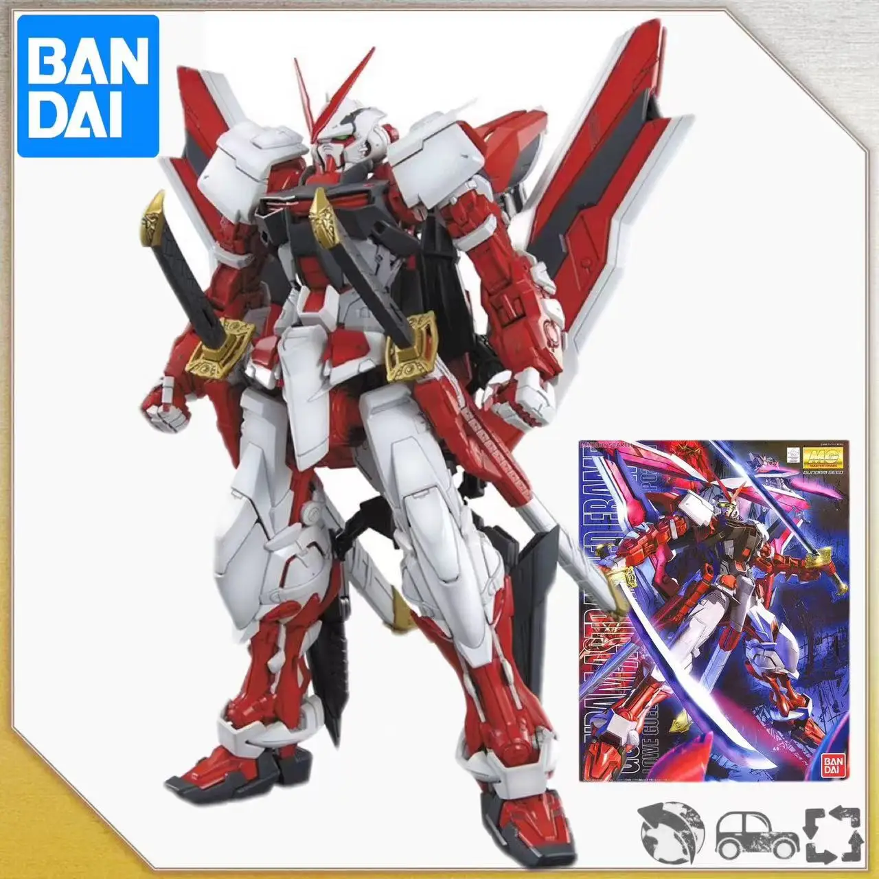 

BANDAI MG 1/100 MBF-P02 Gundam Astray Red Frame Assembly Model Action Toy Figures Assembly Plastic Model Kit Children Gifts For