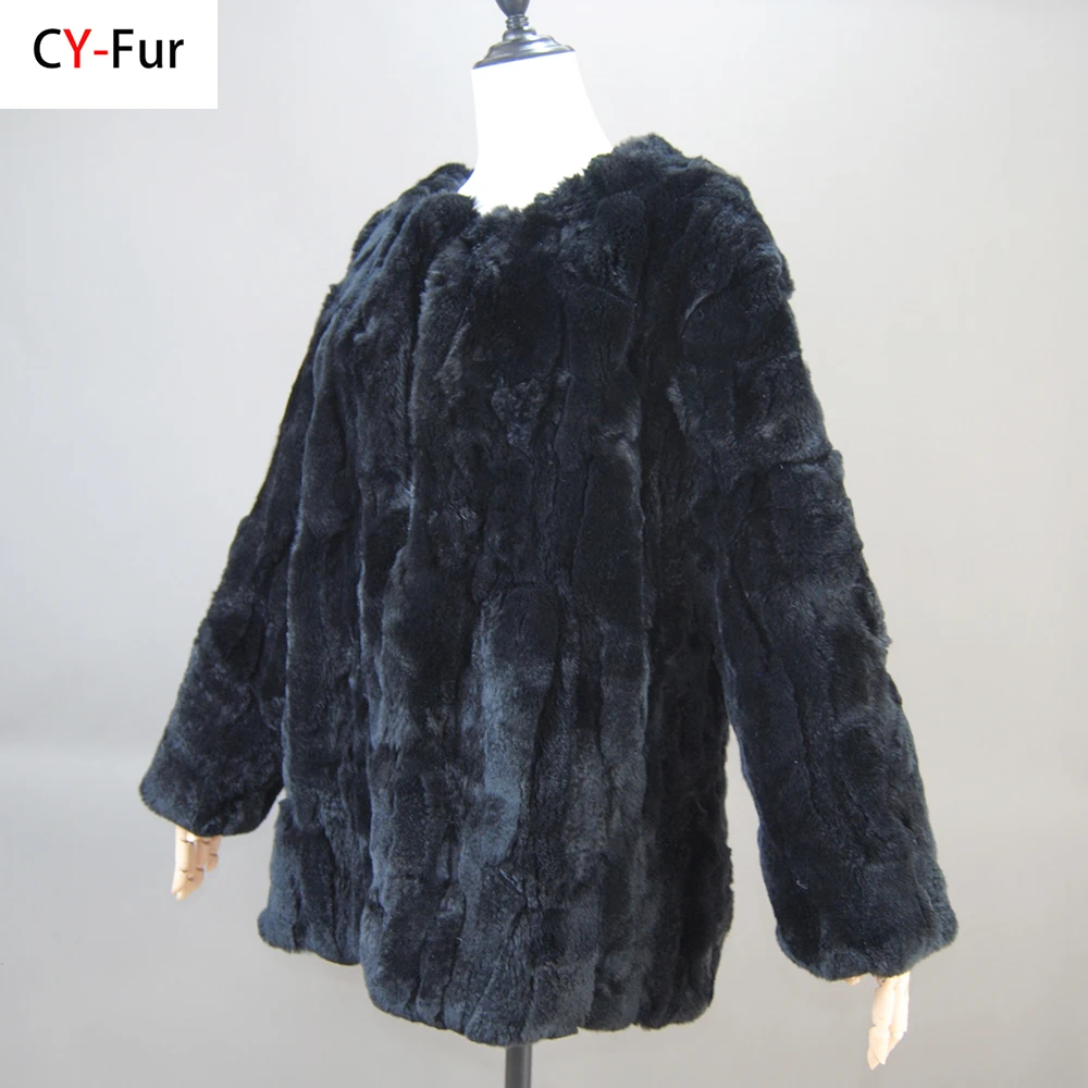 

Hot Sale Brand Real Rex Rabbit Fur Coat Female Coat Genuine Rex Rabbit Fur Coat 2023 Winter New Fashion Overcoat Long