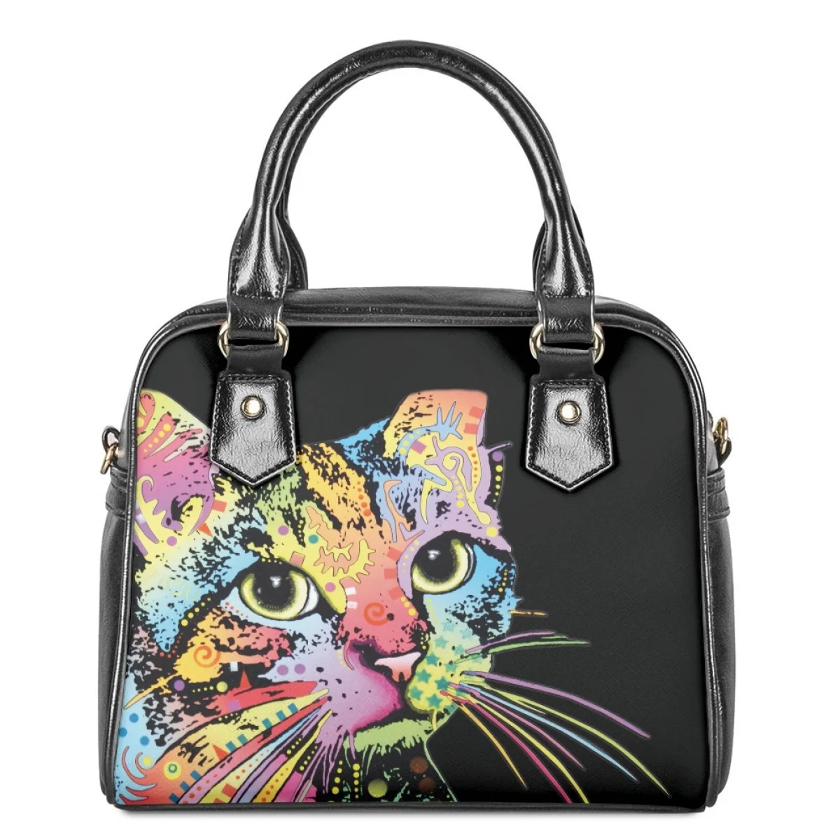 

New Cartoon Cute Kitten Graffiti Pattern Women Messenger Sac Casual Female Totes Shoulder Bags Large Capacity Girl Crossbody Bag