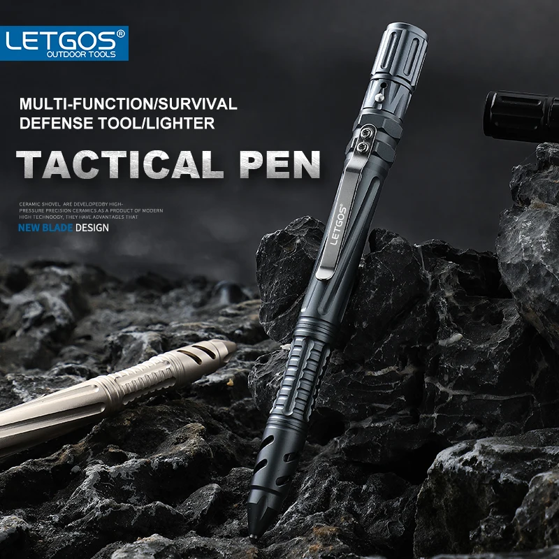 LETGOS Tungsten Steel Tactical Pen-Emergency Self Defense Multi Tool Survival Pen+Glass Breaker+EDC tool box set for men and dad
