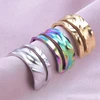 1/3Pcs Stainless Steel Punk Wide Chunky Open Rings For Women Hammered Vintage Geometric Fashion Statement Couple Anillos Jewelry 5