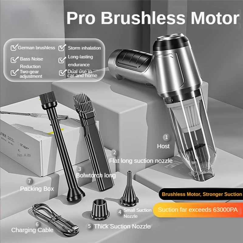 Brushless Motor Vacuum Cleaner Wireless Multifunction Blower Strong Suction Car Handheld Powerful Hand Home Portable 3