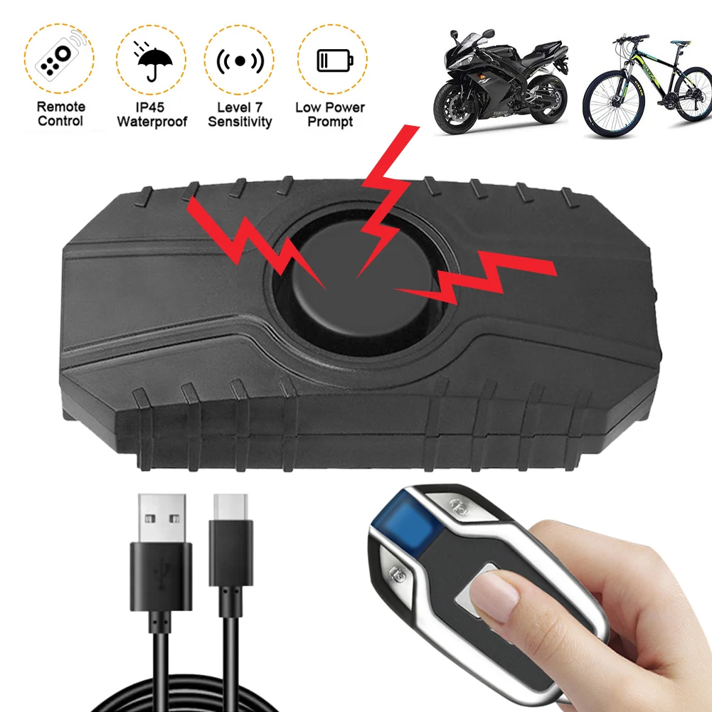 

Anti-Theft Motorcycle Bicycle Alarm 113dB Loud Vibration Sensing Wireless Vehicle Security Alarm System With Remote Control