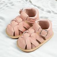 KIDSUN Outdoor Rubber Soft Sole Anti-slip Baby Sandals Prewalk Toddler Pu Leather Baby Boy Girl Shoes Summer Beach Flat Sandals 5