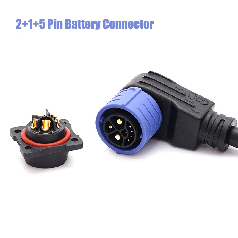 Conector de Bateria M25 com Cabo Porta de Carregamento Soquete Scooter Lítio Bicicleta Elétrica Ip67 Mais + Mais + Mais + Energia 1pc