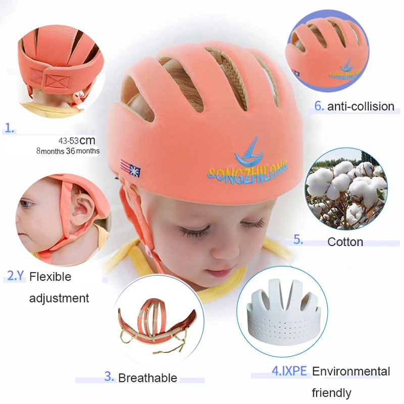 Casco ajustable para bebé recién nacido de 6 a 18 meses, sombrero para niño  pequeño, seguridad para gatear, caminar, protección para la cabeza, gorro para  bebé