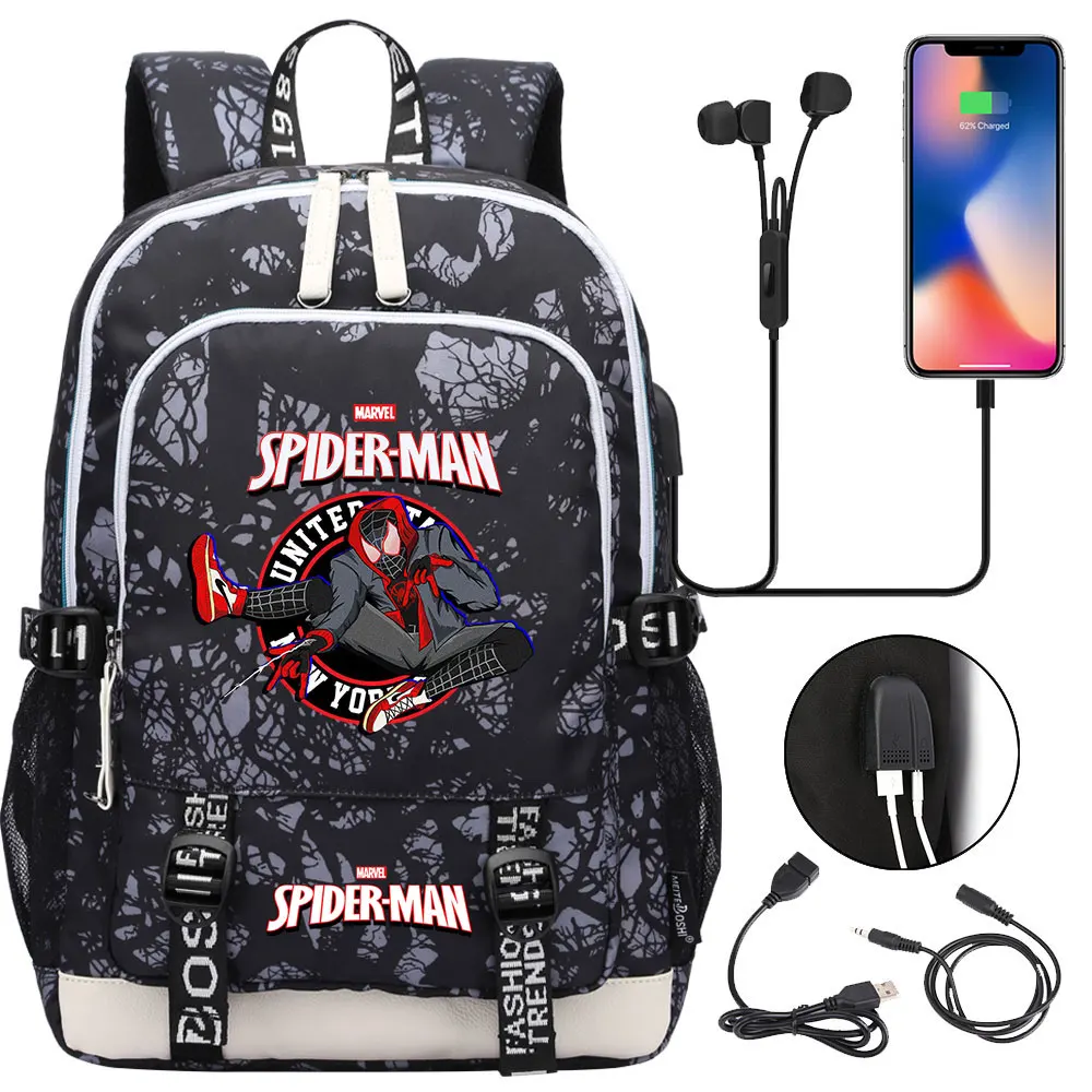 Spiderman USB Boys Girls Kids Book School Bags Teenagers Student