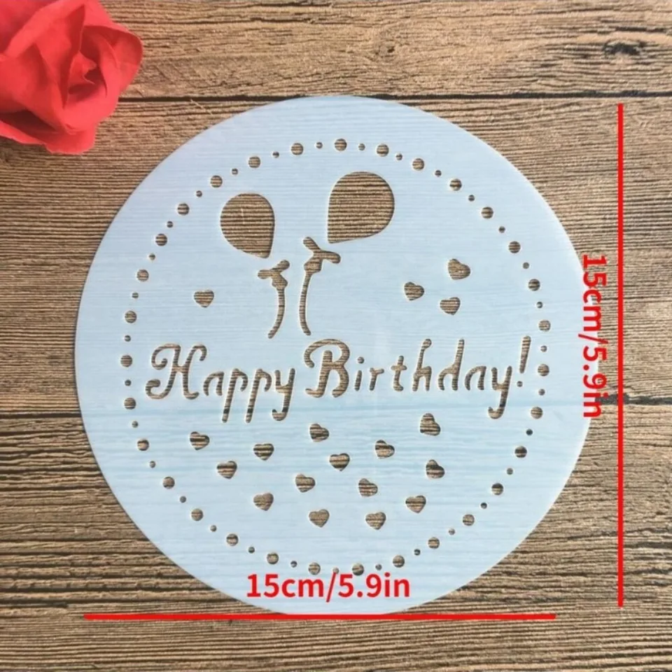 16 Pezzi Stencil per Decorare Torte,SUPRROW Compleanno Stampo in Rilievo per Torta Modelli per