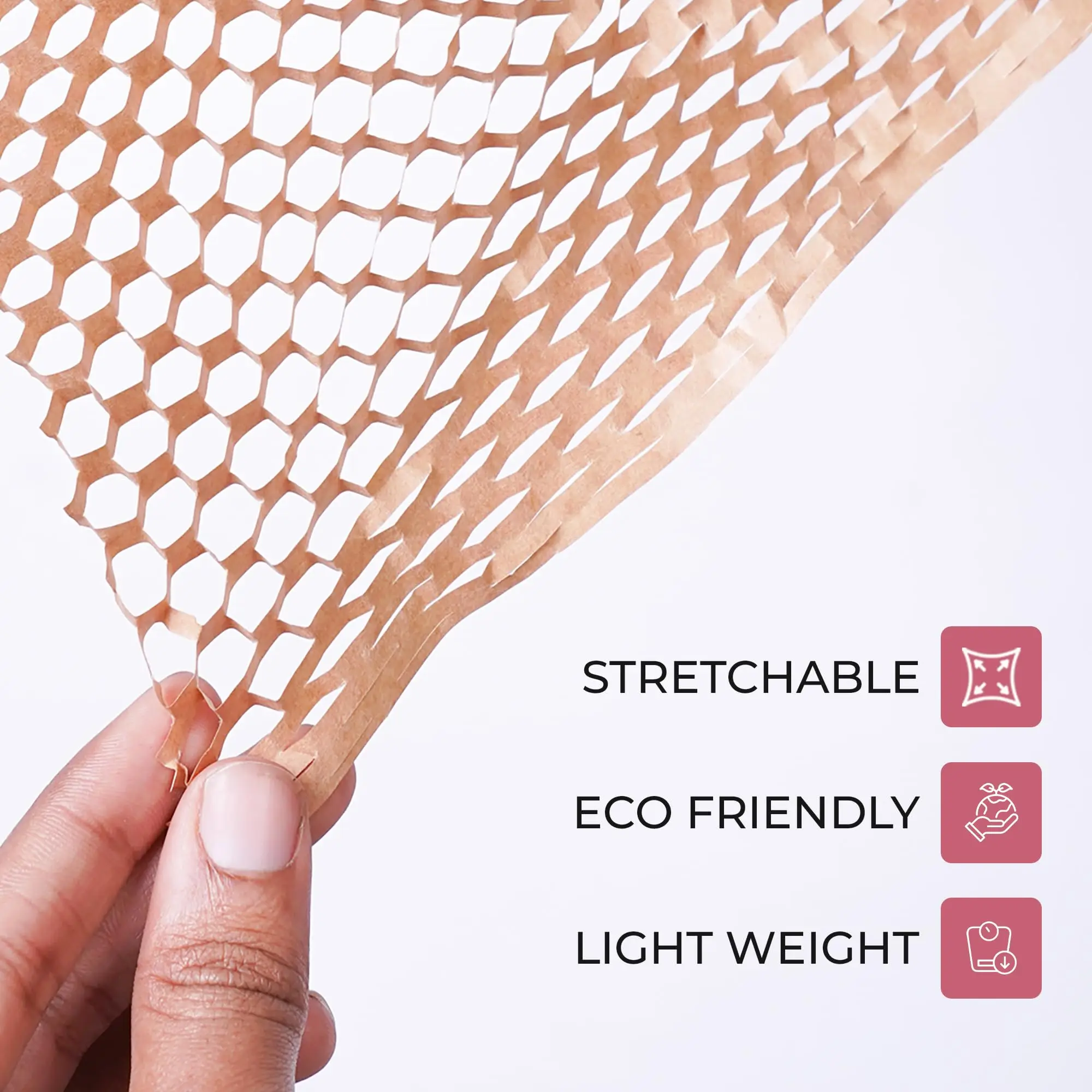 30cmx5m Eco-Friendly Honeycomb Cushioning Kraft Paper Roll Recyclable Gift Wrapping & Packaging Material, Protective Shockproof