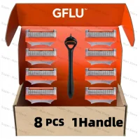 Lames de rasoir de sécurité originales pour hommes à 5 couches, anti-friction, tête de rasage manuelle, recharges pour rasoir à barbe pour un rasage en douceur 5