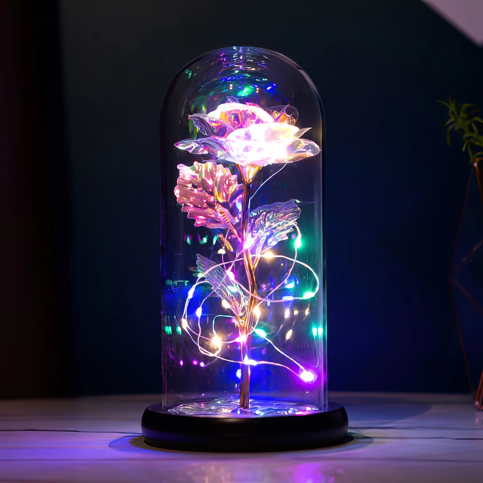 

Valentine'S Day Gift 24K Foil Plated Rose LED Galaxy Eternal Rose Lasts Forever Love Wedding Decor Lighting Roses Creative Gift