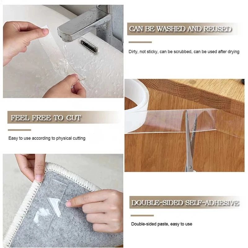 Double Sided Tape 10m 32 feet Transparent Waterproof for Home Gadgets double sided adhesive tape double sided tape adhesive tape waterproof tape adhesive sealing strips waterproof sealing tape sealing tape