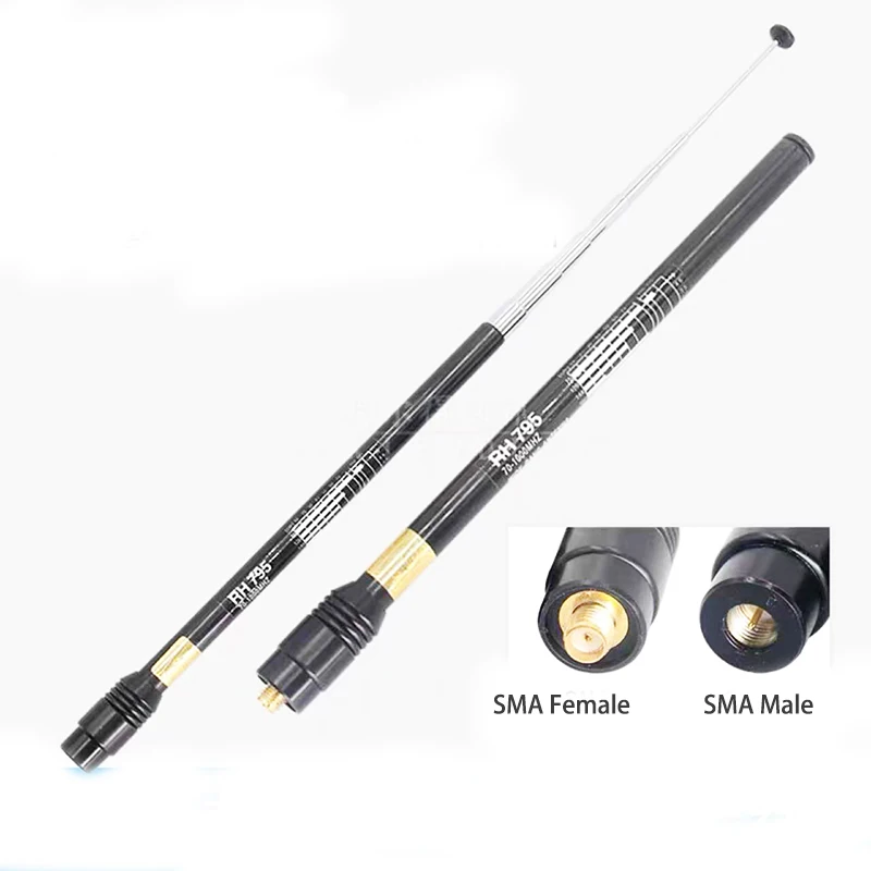 

Banggood RH795 RH-795 2.15dBi 70-1000MHz Max.10W SMA Male/Female Plug HT/Scanner Telescopic Whip Portable Two Way Radio Antenna