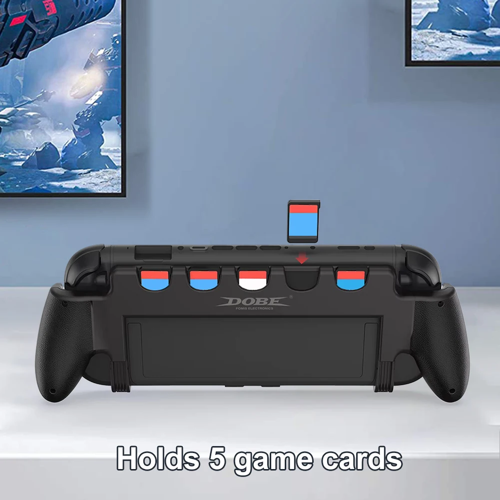 For Nintendo Switch 2 Grip Case With Stand Anti Slip Controller Stand Ergonomic Comfort Hand Grip Holder With 5 Game Card Slots