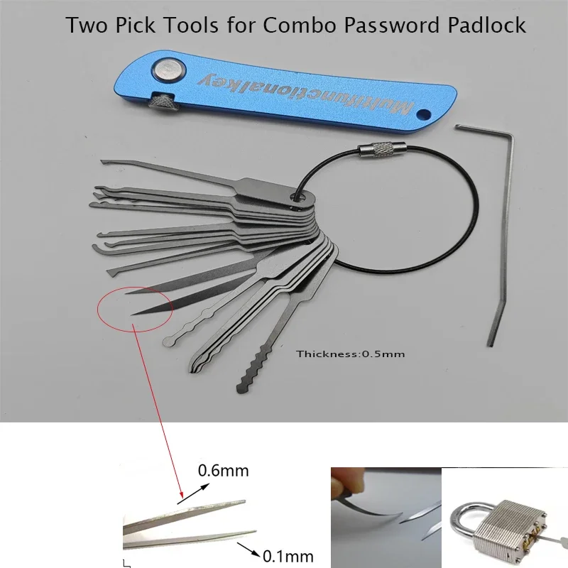 Versatile Lock Compact Picking Set Key Jackknife Keychain Tools