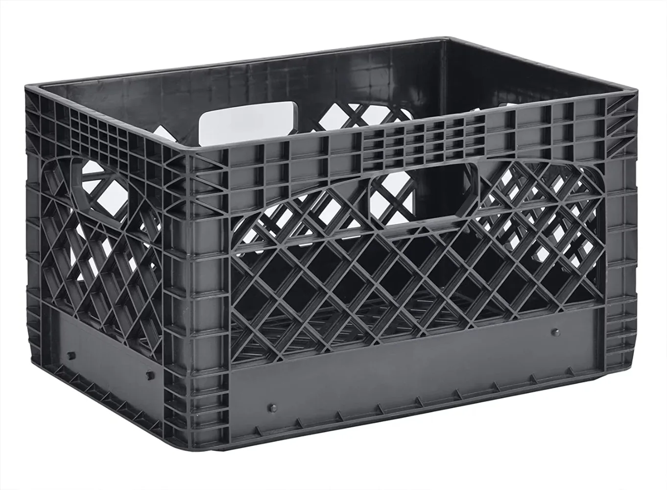 

Storage Baskets 24 Quart 3 Pack Black Heavy Duty Rectangular Stackable Dairy Milk Crates for Indoor Outdoor Storage