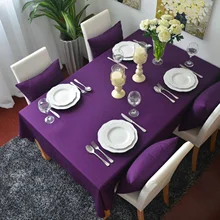 

Cloth Tablecloths, Waterproof Table Covers Pure Color Simplicity Purple Dining Table Coffee Table Deco