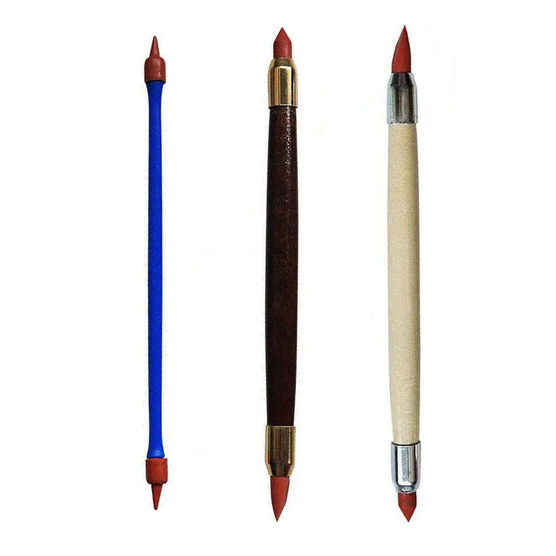 Silicon Rubber Shaper Pens Pottery Clay Sculpture Carving Tool Double-head Ceramics Clay Modeling Shaping Tools 3Pcs