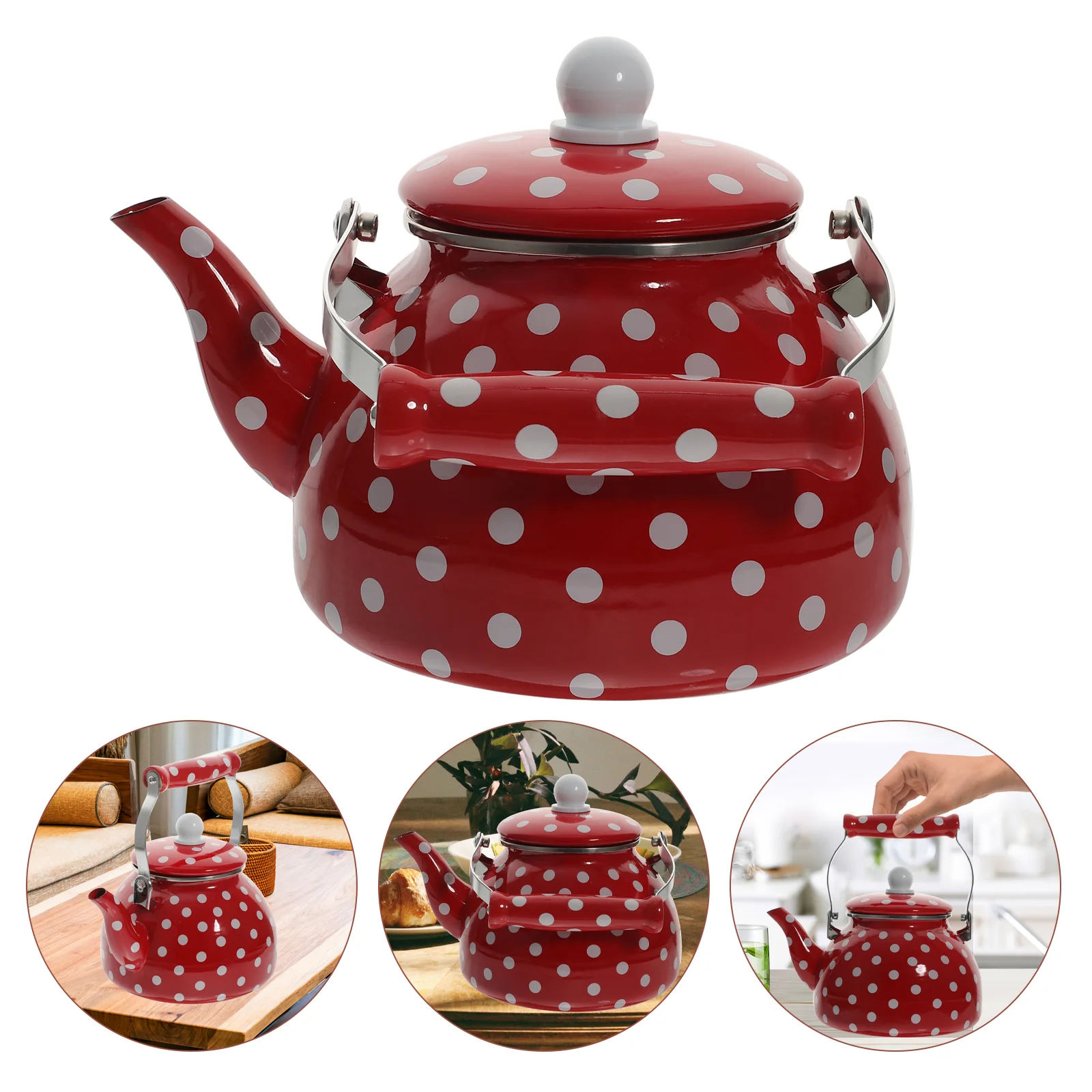 

Enamel Coffee Pot Stovetop Pot Large Vintage Teapot for Loose Retro Portable Water Pocking