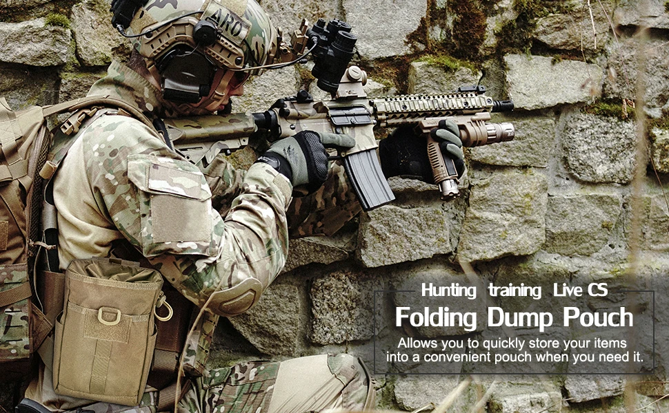 Tactical Molle Dump Pouch Roll-Up Drawstring Magazine Utility Pouch Folding Dump Bag Military Belt Ammo pouch