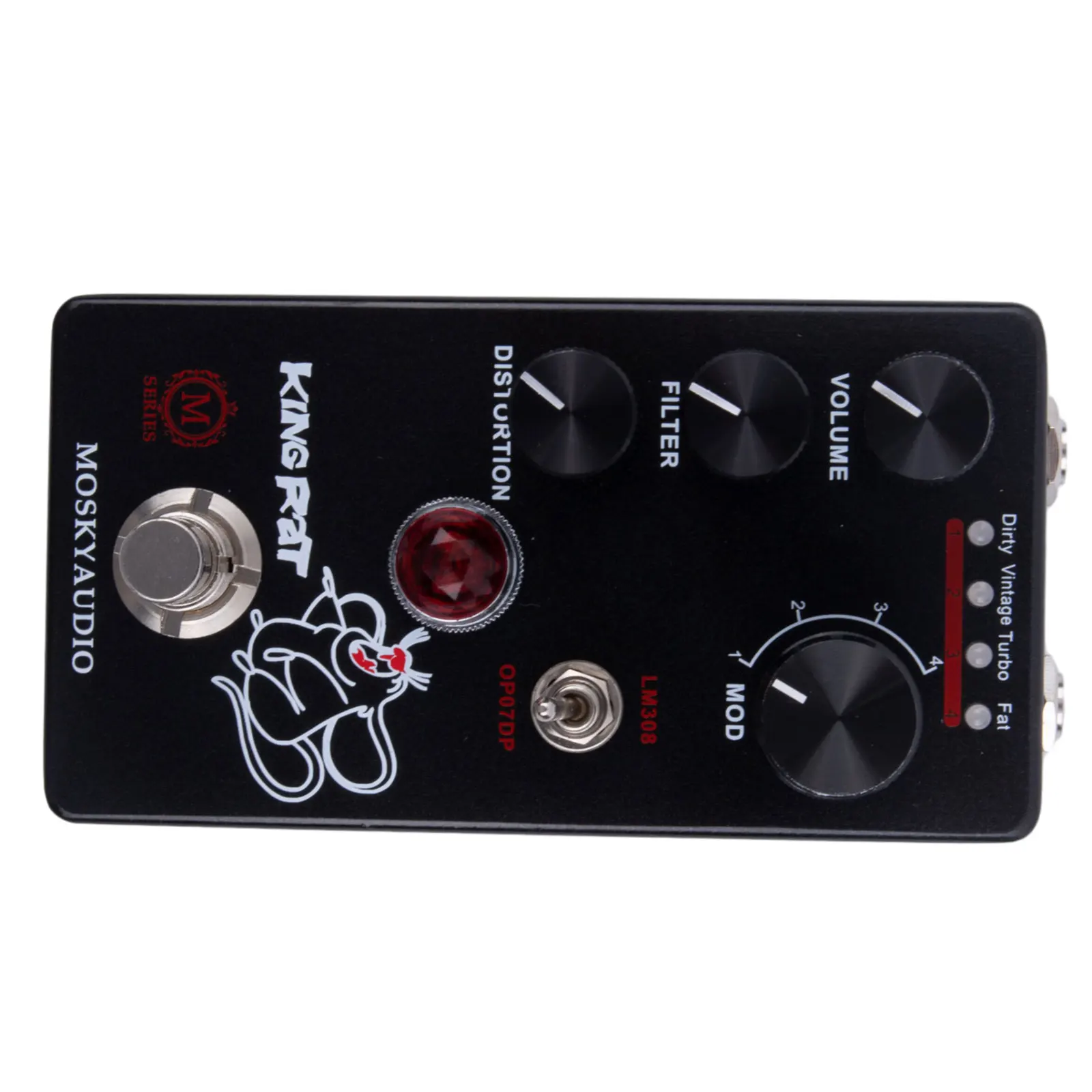 

Mosky King Rat Volume Filter Fuzz Distortion Pedal, LM308/OP07DP Toggle, Vintage and Turbo Modes, Classic and Fat Sound, Black