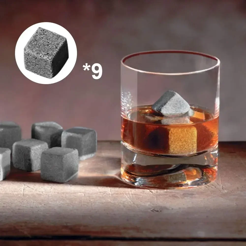 Deluxe Whiskey Chilling Stones - Premium Gift Set with Reusable Granite Cubes