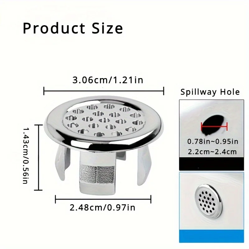 2/4/6Pcs Sink Overflow Ring Cover sink overflow cover Bathroom Basin Kitchen