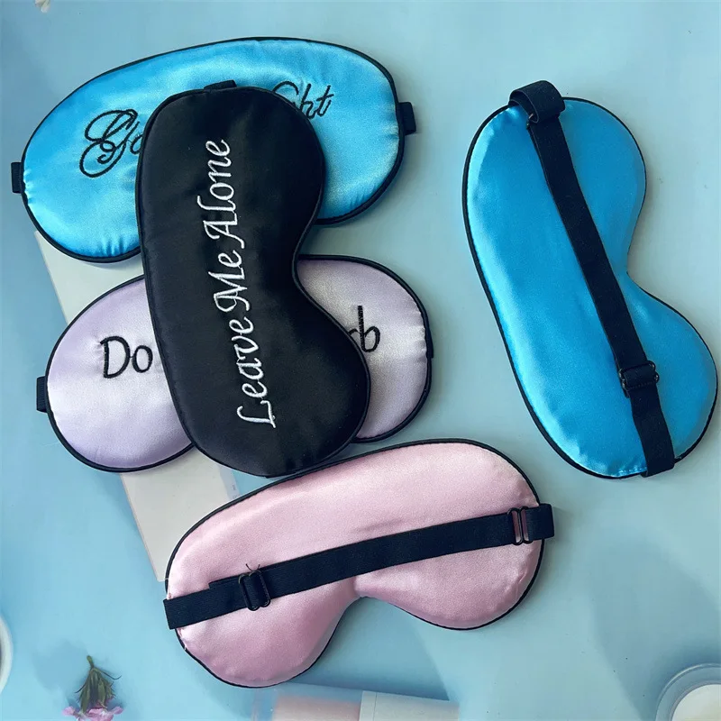 Luxurious Silk Embroidered Sleep Mask with Adjustable Strap
