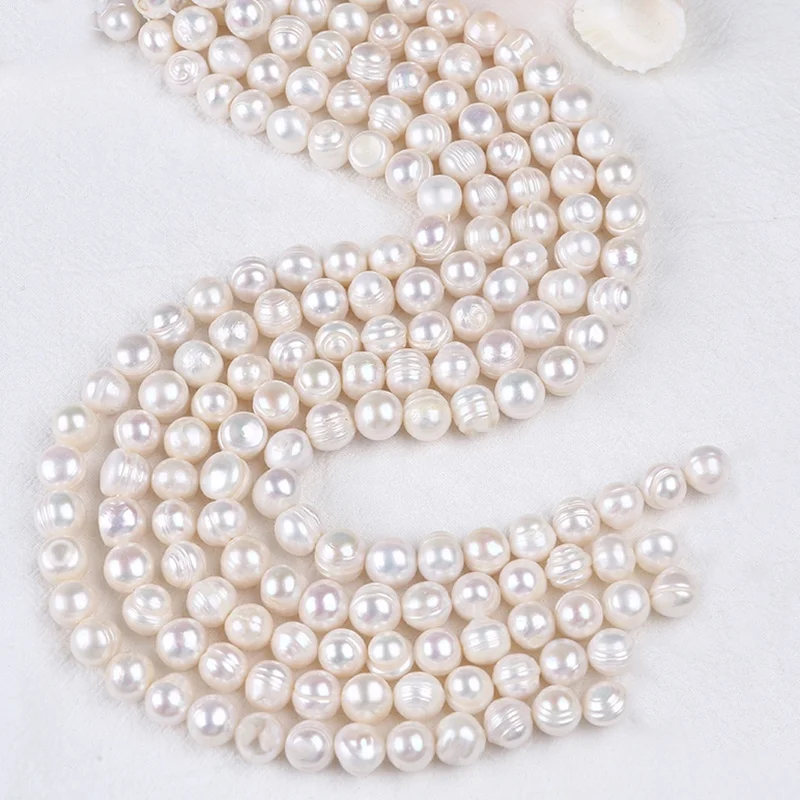 

Лидер продаж, пресноводный натуральный жемчуг класса B, 11-12 мм, натуральный жемчуг в форме белого картофеля, нить из натурального жемчуга, оптовая продажа