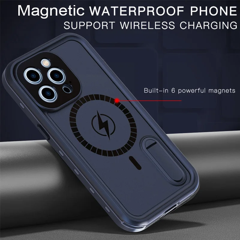 Redpepper IP68 Waterproof Case For Apple iPhone 13 12 Pro Max Shock Drop proof Magnetic Charging with Stand Swim Diving Cover