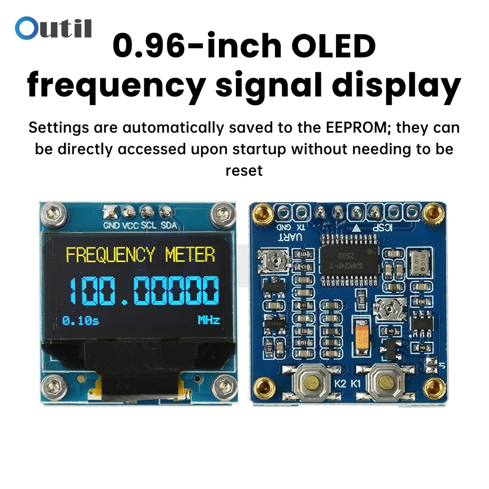 Misuratore di frequenza RF 1KHz-100MHz Display del segnale di frequenza OLED Contatore di frequenza ad alta precisione PER ricetrasmettitore radioamatoriale - immagine 2
