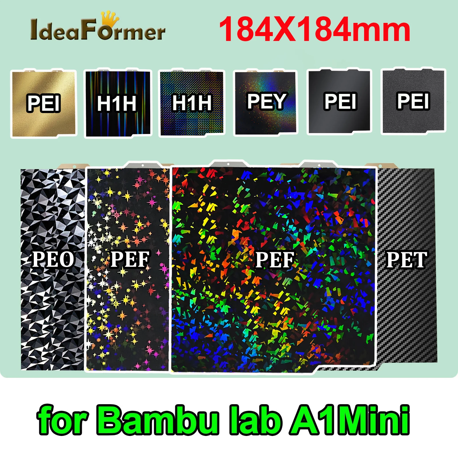 Per Bambu Lab A1 Mini Build Plate Pei Peo Spring Steel Sheet Double Side Printing Upgrade Heatbed Plateform Per Bambulab A1Mini