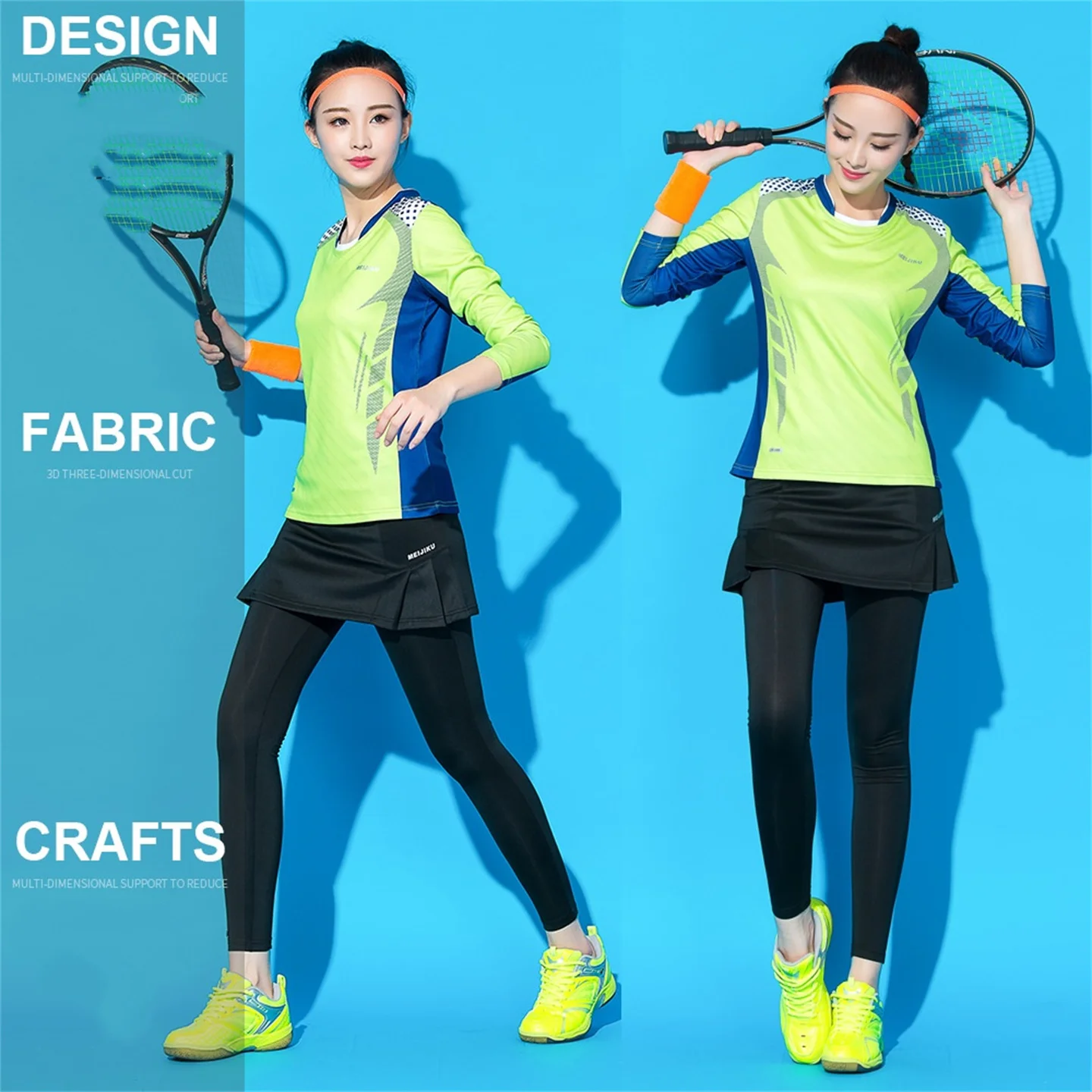 Autumn Winter Quick-Drying Tennis Badminton Suit Long-Sleeved Shirt & Skirt Pants Suit Men And Women Sports Jerseys 2-Piece Set