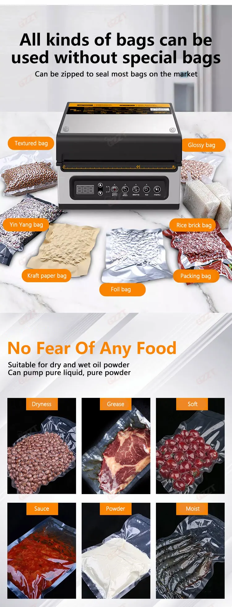 GZZT SPM-2 35cm Commercial Vacuum Marinating Machin Vacuum Sealer Chamber Vacuum Packaging Machine for all kinds of vacuum bags 4