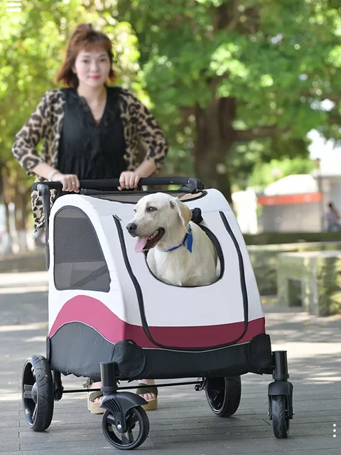  uyoyous Carrito para mascotas Cochecito plegable ventilado para  perros de 25 x 31 pulgadas con 4 ruedas de goma y asa ajustable con  cremallera, cochecito de malla para gatos y perros