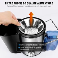 BRIEFNESS EXTRACTOR DE JUGO ELECTRICO 1000W - Exprimidor Frutas/Verduras, Licuadora Compacta 500ML Antigoteo, Cuchilla Acero Inoxidable y Bocal Ancho (Jugo Fresco, Máquina para Zumo Natural) 5