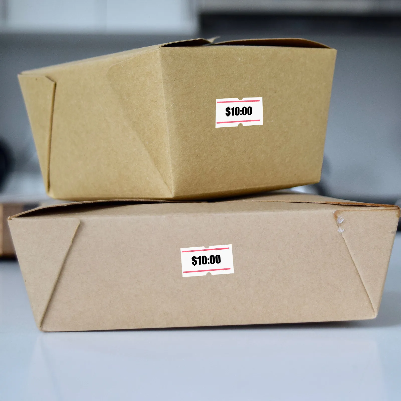 30 롤 화이트 가격 라벨 용지 슈퍼마켓 식품점 과일 가게용 자체 접착 가격표 스티커 더블 클리어