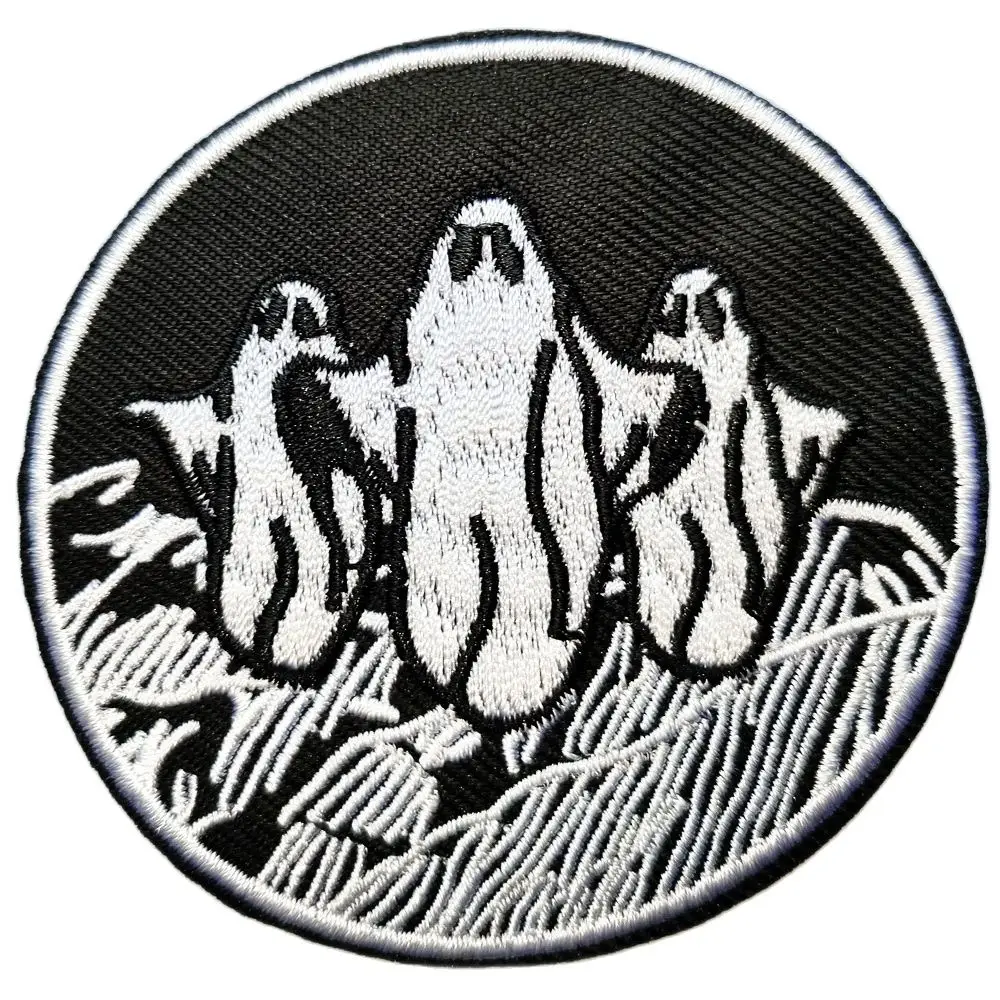 

Three Ghosts Iron-On Patch : 3 Ghost Cartoon ≈6.8cm Spooky Dead Haunted Halloween Soul