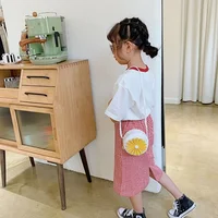 1 Piece Cute Kids Girl Shoulder Bag Cartoon Floral Round Messenger Bag for Toddler Lovely Mini Travel Cash Hair Clip Storage Bag 2