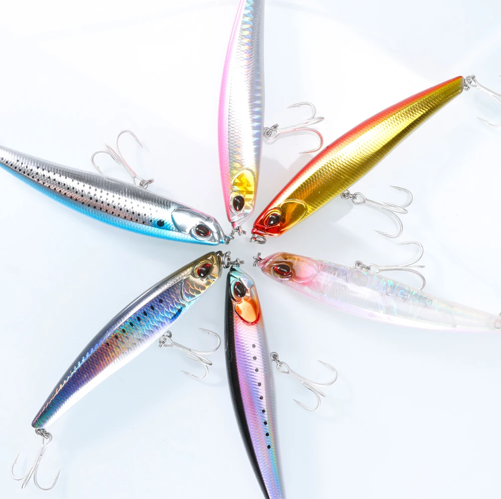 Hunthouse Shore Glide Sinking Pencil Angelköder 108 mm 27,5 g Stickbait WTD Harter Köder Wobbler Fischgerät für Bass LW549 – Detail 6