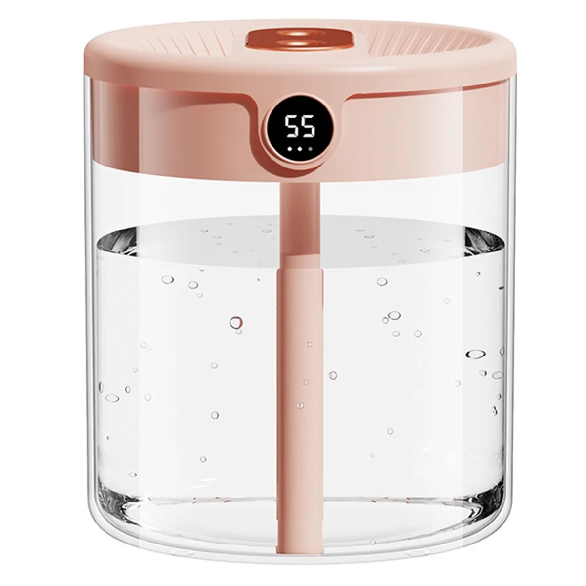 

H2O Air Humidifier 2L Capacity Double Nozzle with LCD Humidity Display Essential Oil Diffuser Portable USB,Pink