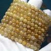 Meihan Natural Gold Rutilated Quartz Smooth Round Loose Stone Beads For Jewelry Making Design Arcane Birthstone gift 1