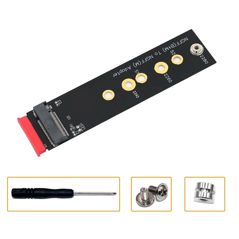 

M.2 (NGFF) Key B+M To Key M Adapter Supports 2242/2260/2280 Type M.2 Key M SSD Dimension Black For PCI-E Bus SSD