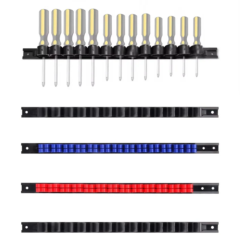 Wall Mounted Screwdriver Organizer Tool Holder for Vice Wrench Plier Storage 4PC Tool Rack Wall Mount Organization 2