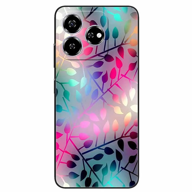 Stylish Black TPU Soft Silicone Phone Cover with Artistic Design