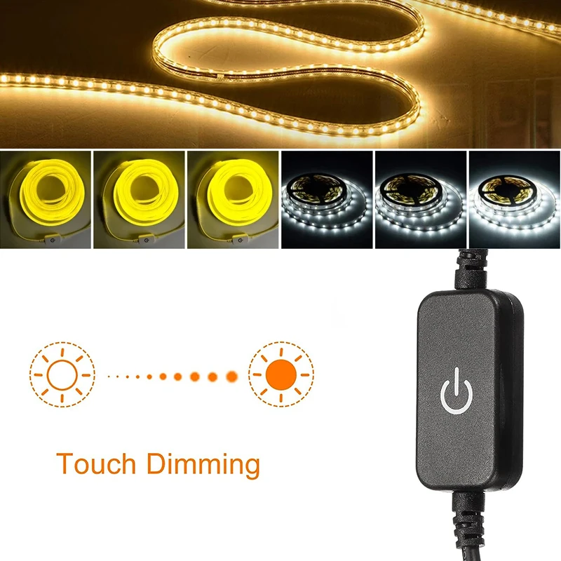 터치 조광기 밝기 제어 조광기 스위치 조정 컨트롤러, 단색 3528 5050 2835 COB LED 스트립용, DC5V, 12V, 24V
