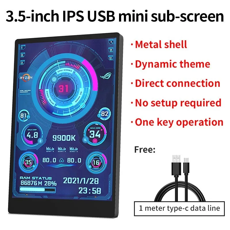 USB Display Livremente AIDA64 Mini Monitor Win 10 11
