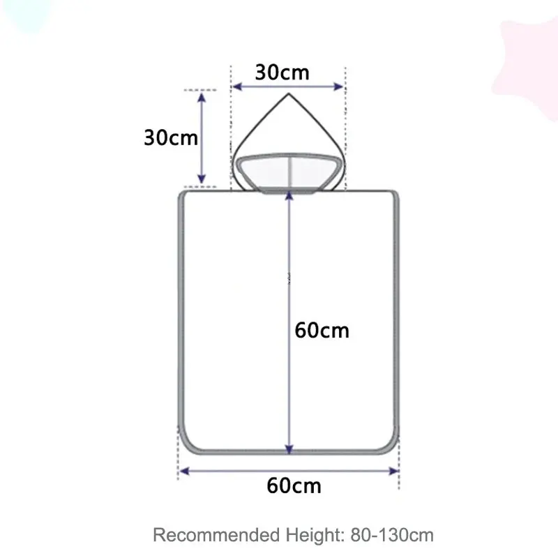 Microfiber Quick-drying Children Bathrobe Towel Water Absorbing Beach Children Bathrobe Beach Windbreaker Unicorn baby bathrobe